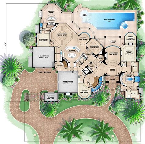 House Plan 1018-00197 - Florida Plan: 9,202 Square Feet, 5-6 Bedrooms ...