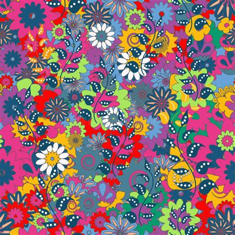 Seamless Pattern with Bright Folk Floral Ornament, Vector Illustration Stock Vector ...