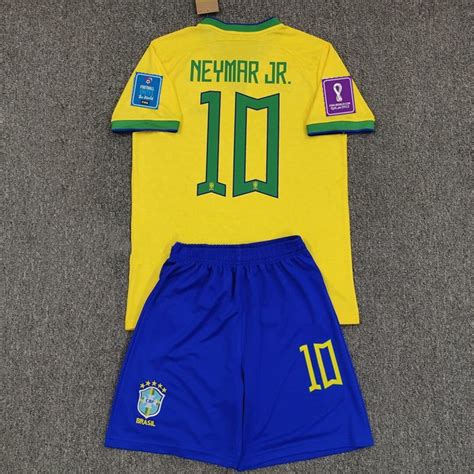 Youth Neymar Jersey Kits 2022 World Cup Brazil Soccer Jersey - Etsy