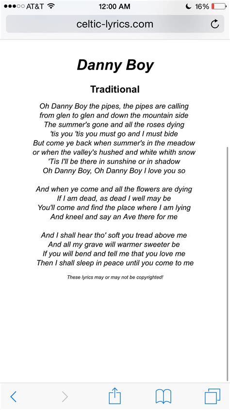 Oh Danny Boy Lyrics. Mom use to sing this to me as a lullaby. | Great song lyrics, Inspirational ...