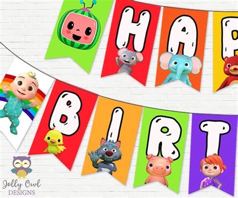 Cocomelon Feliz Cumpleaños Party Banner - Personalized Birthday Banner | Birthday party banner ...