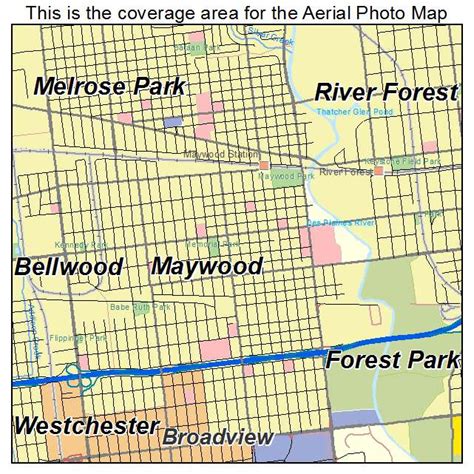 Aerial Photography Map of Maywood, IL Illinois