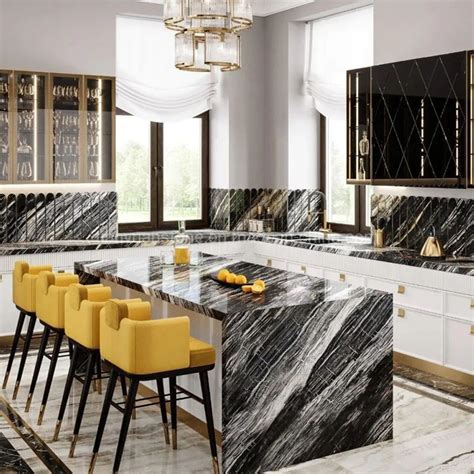 Luxury Stone Black and White Marble Kitchen Countertop - Vanity Countertop and Granite Countertop