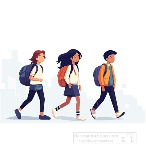 Back to School Clipart-three kids walking to school clip art