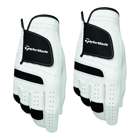 TaylorMade ST Synthetic Tech White/Black Golf Glove 2 Pack - Discount ...