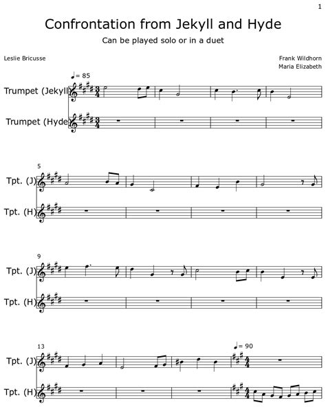 Confrontation from Jekyll and Hyde - Sheet music for Trumpet