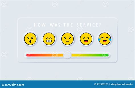 Feedback Emoji Slider. Reviews or Rating Scale with Emoji Representing ...