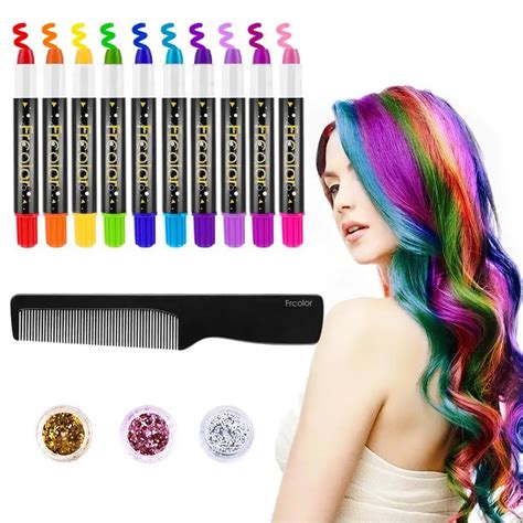 Non Toxic Washable Rainbow 10 Colors Temporary Hair Dye For Cosplay DIY ...