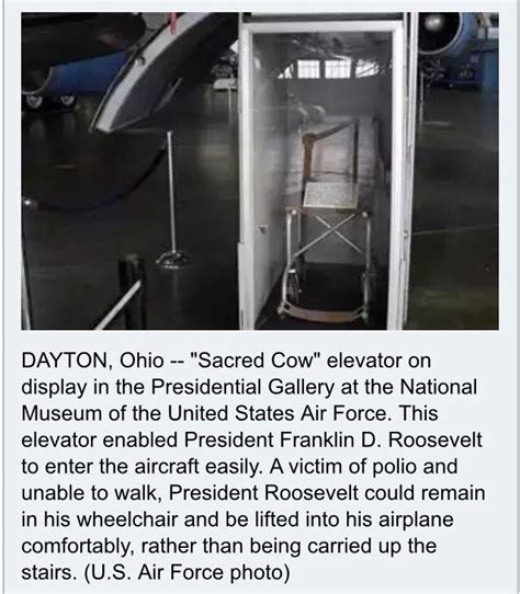 FDR's elevator into Sacred Cow. | Fdr, President roosevelt, National museum