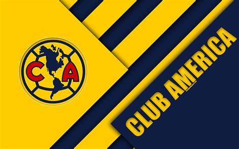 Club america club de fútbol mexicano, diseño de material, logo, azul amarillo abstracción, Fondo ...