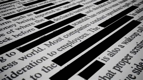 Redacted Text, Often Times The Government Censors Top Secret Documents By 'redacting' It. Stock ...