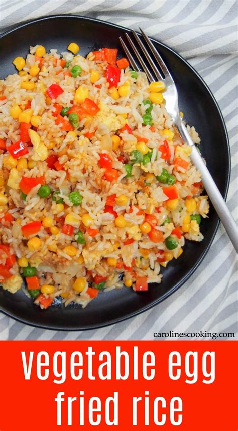 Vegetable egg fried rice - Caroline's Cooking