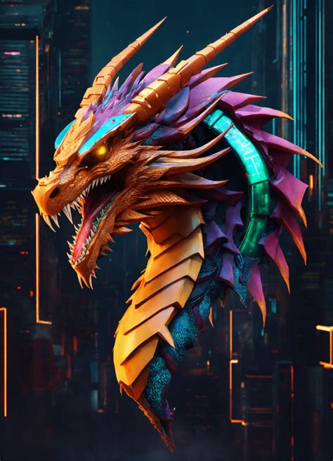 Lexica - A cyberpunk 3D dragon icon in cyberpunk style.