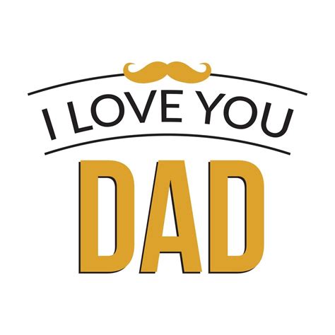 I love you dad typography with mustache 1110618 Vector Art at Vecteezy