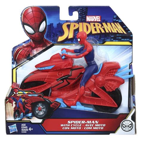 Marvel Spider-Man Into the Spider-Verse Spider-Man with Cycle Action Figure Vehicle Hasbro Toys ...