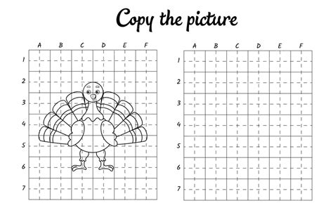 Grid Drawing For Kids With Cartoon Illustration Draw Task Coloring ...