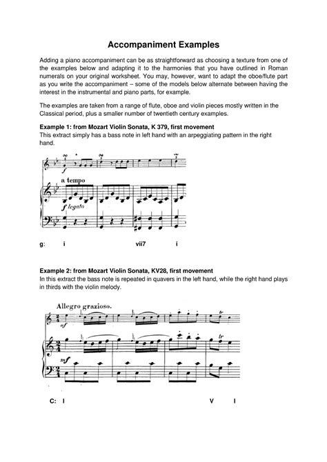 Accompaniment examples - Accompaniment Examples Adding a piano ...