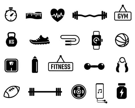 Fitness Clip Art Gym Vector Art Exercise Silhouette Images Png | Etsy