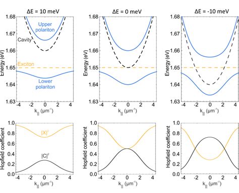 7: Polariton dispersions: Top diagrams: Modeled exciton-polariton... | Download Scientific Diagram