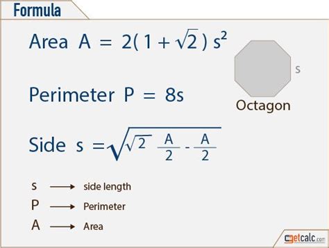 Octagon Formulas - Area, Perimeter & Side | Studying math, Maths solutions, Learning mathematics