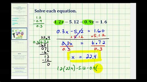 Solving Decimal Equations - Tessshebaylo