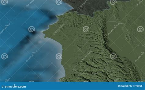 Lattakia Extruded. Syria. Stereographic Administrative Map Stock Video ...