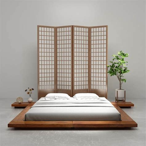 Japanese Style Futon Bed Frame Solid Wood 160x200 cm