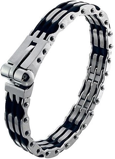 Amazon.com: Inox Jewelry Bracelets 316L Stainless Steel, Rubber Bangles ...