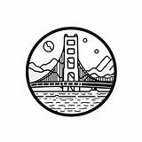 San FranciscoS Famous Bridge Coloring  Page sketch template