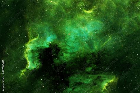 Beautiful space nebula of green color. Elements of this image were ...