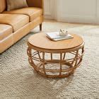 Savannah Rattan Round Coffee Table | Modern Living Room Furniture | West Elm