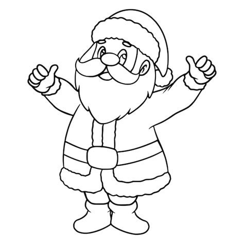 Premium Vector | Smiling Santa Claus Coloring Page