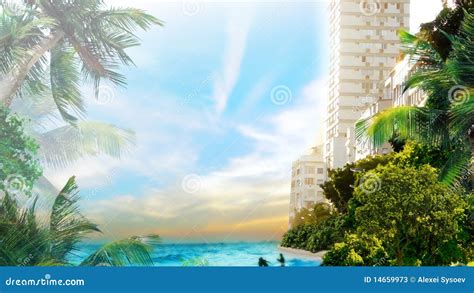 Tropical Beach In City Stock Photos - Image: 14659973