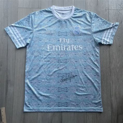 RARE REAL MADRID Concept Soccer Jersey Sky Blue Signed $40.00 - PicClick