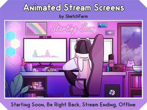 Animated Twitch Overlay Stream Screen / Egirl Desk Bedroom / Neon ...