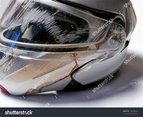 Crash Helmet After Motorcycle Accident Stock Photo 1646998690 ...