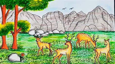 Deciduous Forest Wallpaper Drawing