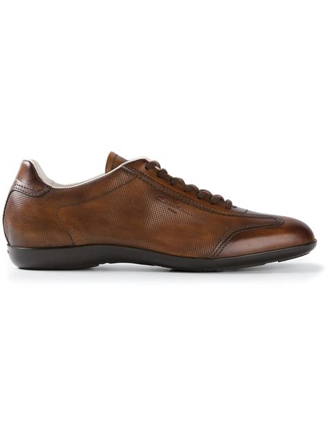 Santoni Laceup Sneakers in Brown for Men - Lyst