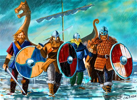 Vikings landing at Lindisfarne. Northumberland. | Viking art, Viking ...