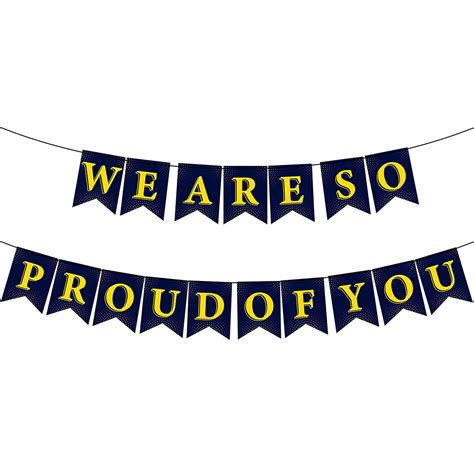 Printable We Are So Proud of You Banner Blue and Gold | Etsy