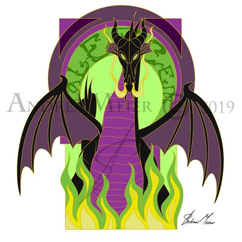 COMMISSION: Maleficent Art Nouveau” by Andrea Meier 🐲 This Maleficent in her Dragon form has ...