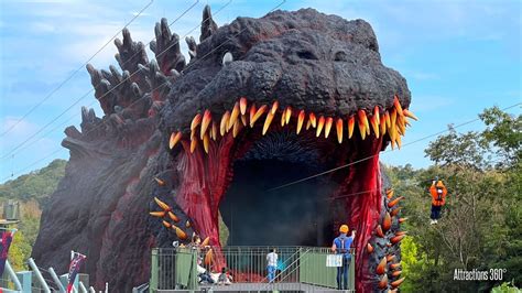 INSANE! Life-Sized Godzilla Attraction | Zip Line into a Godzilla's Mouth | Japan - YouTube