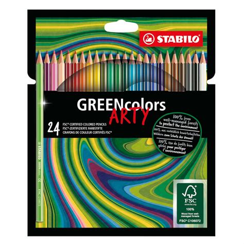 STABILO GREENcolors ARTY Colouring Pencils - 24 colours - Flashcards and Stationery