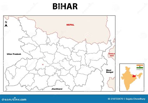 Bihar Map. Bihar District Map, India. Bihar, India, Vector Map Isolated ...