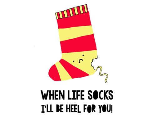 Items similar to Thinking of you greeting card - Funny sock pun - when ...