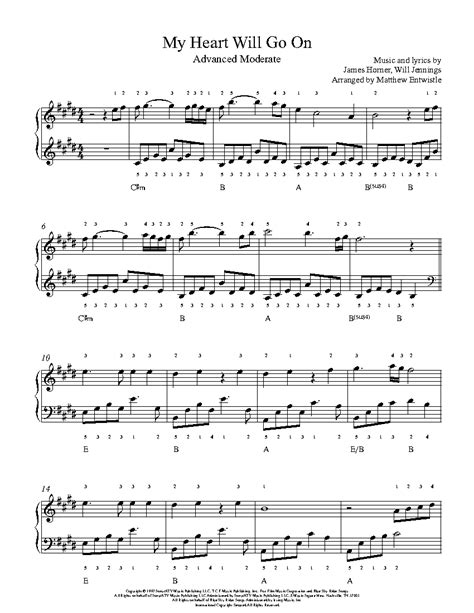 My Heart Will Go On by Celine Dion Piano Sheet Music | Advanced Level