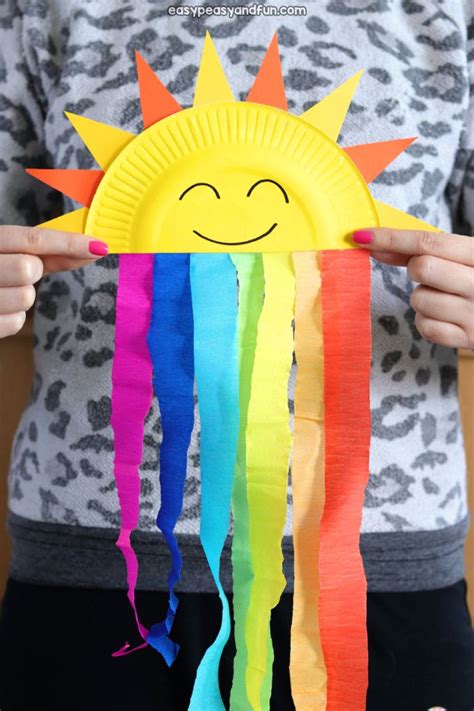 Paper Plate Sun and Rainbow Craft | Rainbow crafts, Sun crafts, Summer ...