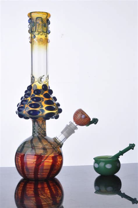 Unique Colored Glass Bong Mushroom Bongs Big Water Pipes Thick Glass ...