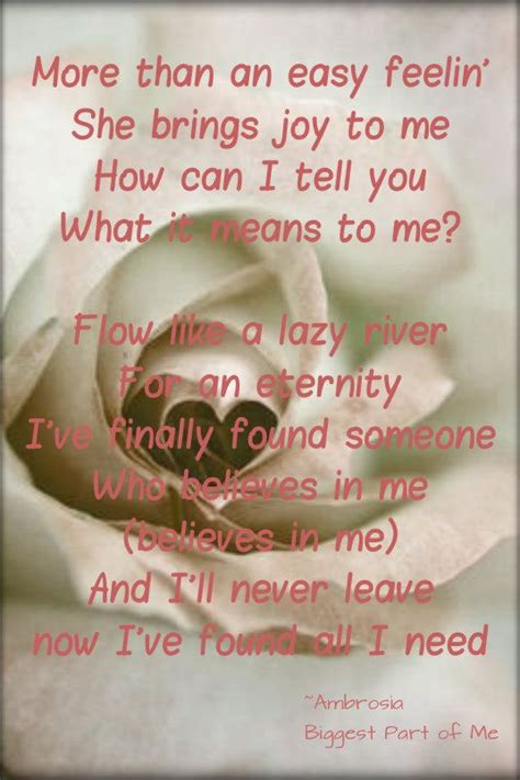 Ambrosia lyrics~ Biggest Part Of Me, Happy Valentines Love Greetings | Valentines day songs ...