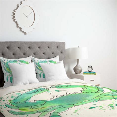 Seafoam Green Crab Duvet Cover - Etsy